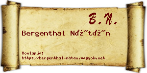 Bergenthal Nátán névjegykártya